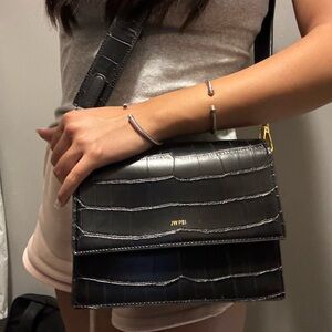 NEW JW PEI Mini Flap Crossbody - Black Croc